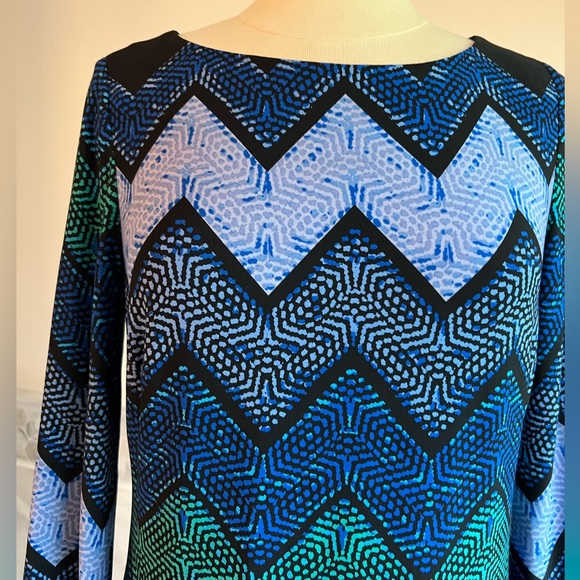 Laura Jeffries Chevron Print A-Line Stretch Dress - Picture 2 of 7